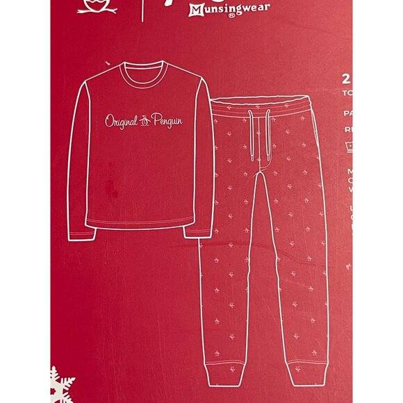 Original Penguin By Munsingwear PJ Lounge Set Mens Large Long Sleeve Tee Jogger - Picture 5 of 9